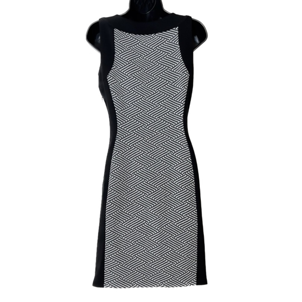 Calvin Klein Sleeveless Bodycon Pencil Dress Women’s Size 2 Black & White NWOT